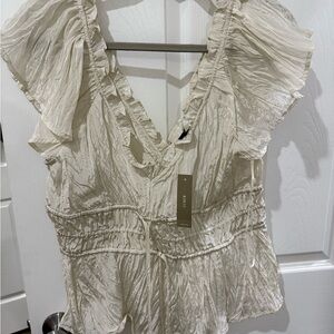 J. Crew Ivory Ruffled Women's Blouse